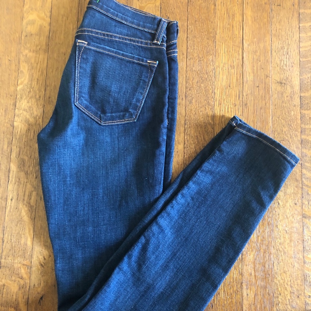 J Brand Mid-Rise Dark Vintage Skinny Jeans